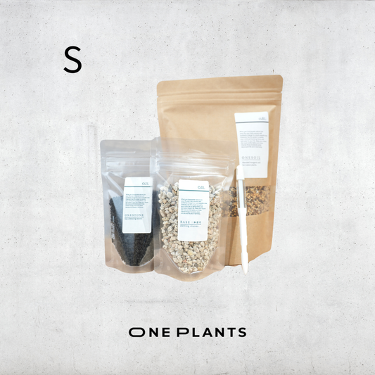水分チェッカー（サスティS）×植え替え3点セット｜培養土・化粧石（黒）・鉢底石付き