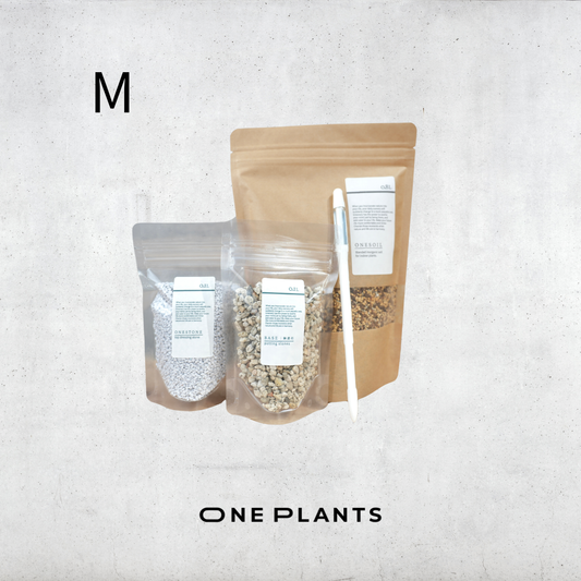 水分チェッカー（サスティM）×植え替え3点セット｜培養土・化粧石（白）・鉢底石付き